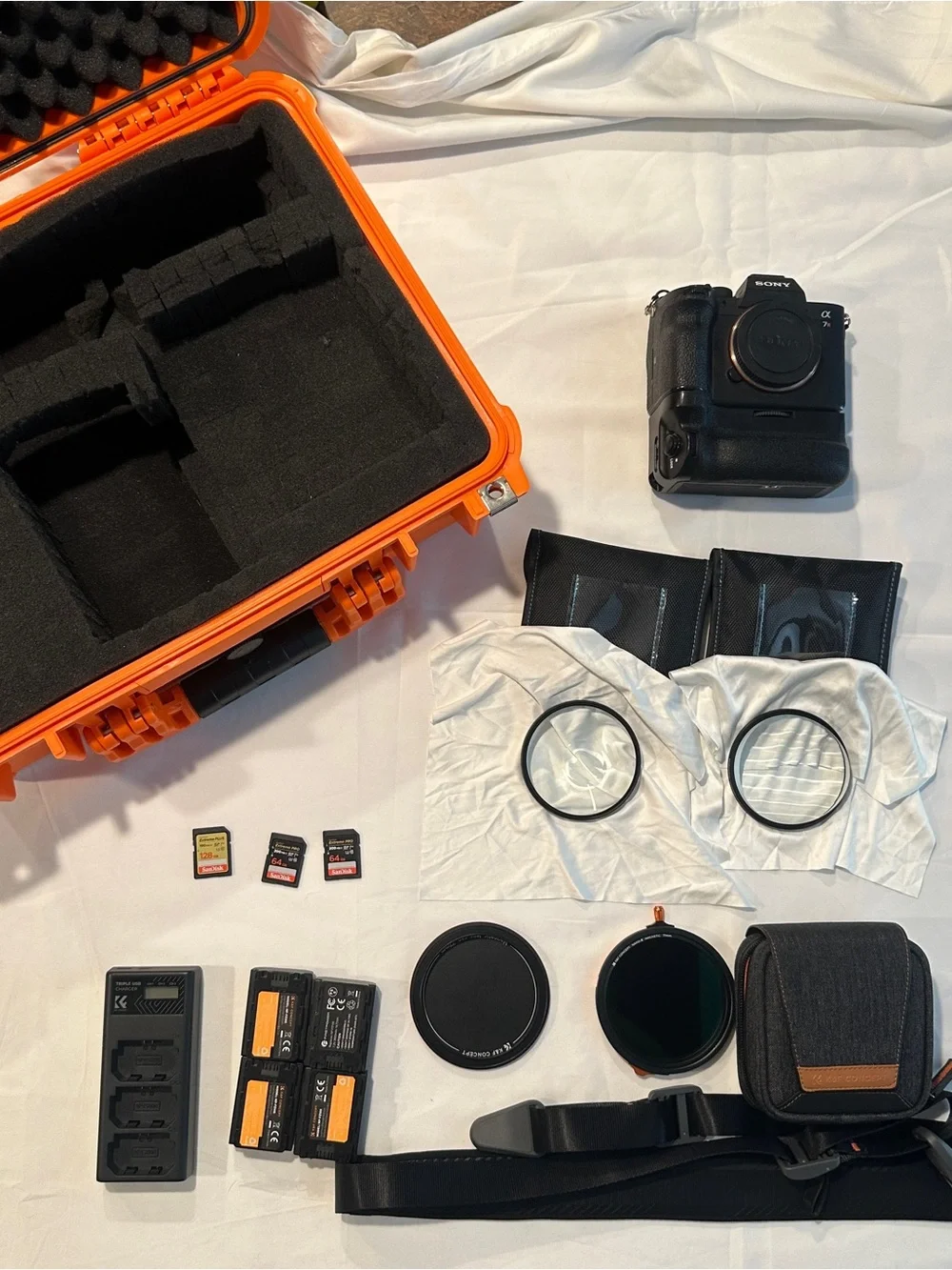 Sony A7R IV Full Photography kit (2 lens, 4 batt, charged, case, ND, FX glass)